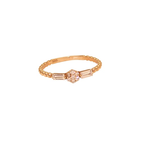 Δαχτυλίδι 14K ροζ χρυσό με ζιργκόν
