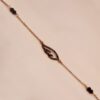 Βραχιόλι 14K ροζ χρυσό με ζιργκόν & μαύρο όνυχα