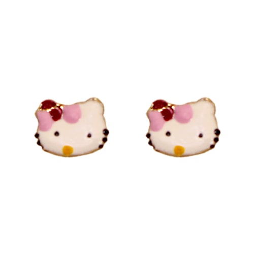 Σκουλαρίκια “Hello Kitty” 14Κ χρυσό & σμάλτο